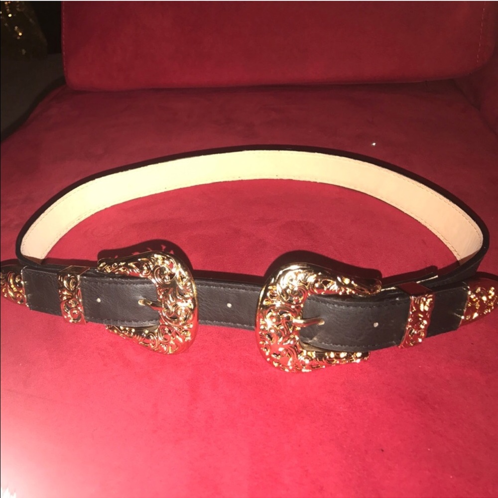 Gold Double Buckle Belt - Picture 3 of 4
